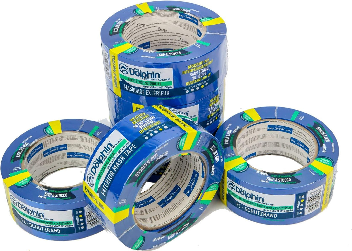 Blue Dolphin Tarp & Stucco Masking Tape 48mm Low Tack Professional Grade