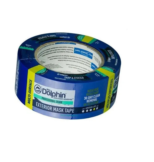 Blue Dolphin Tarp & Stucco Masking Tape 48mm Low Tack Professional Grade