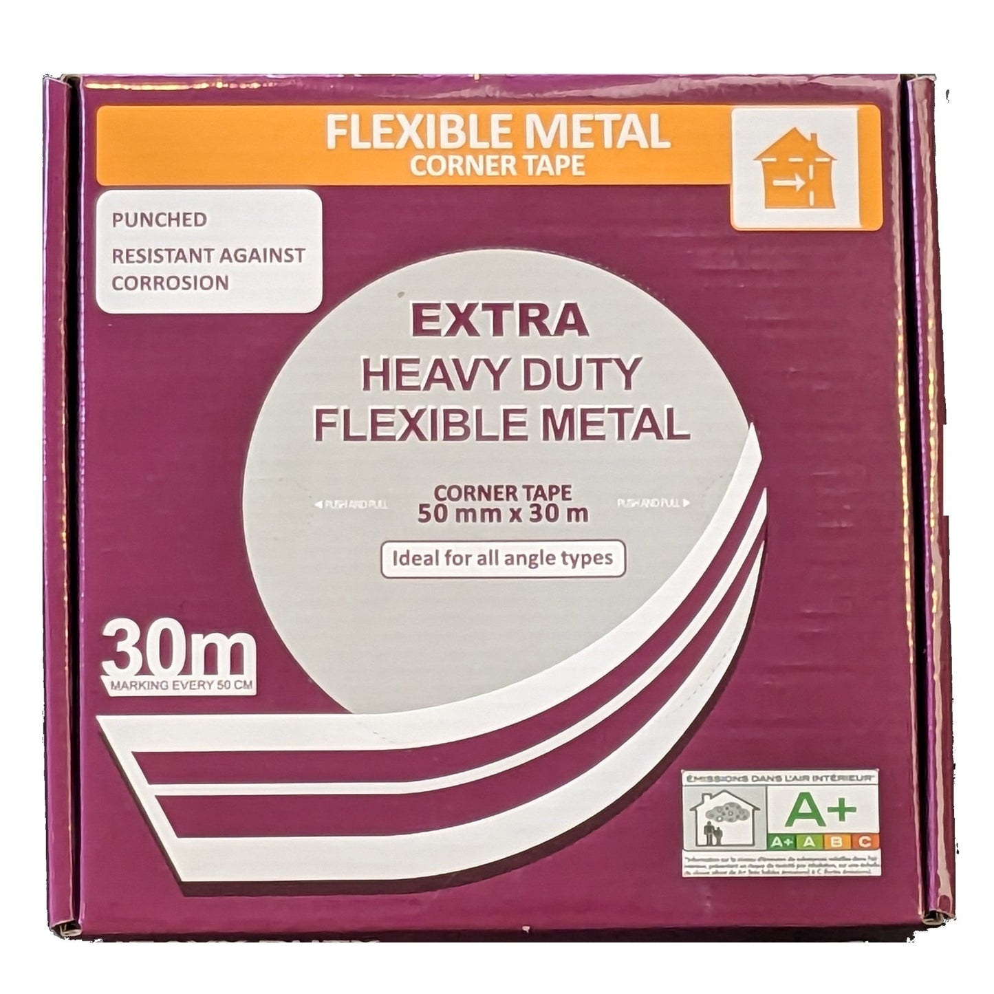 Extra Heavy Duty Flexible Metal Corner Tape 50MM x 30M Corrosion Resistant - The Drylining Depot